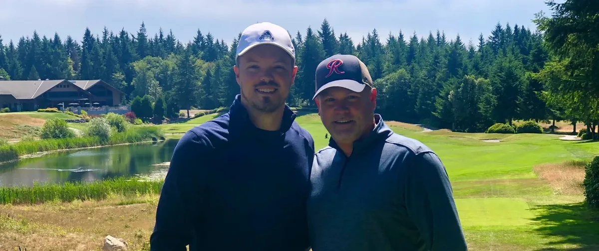 Nate and Tyler Walters together at White Horse Golf Club in 2025