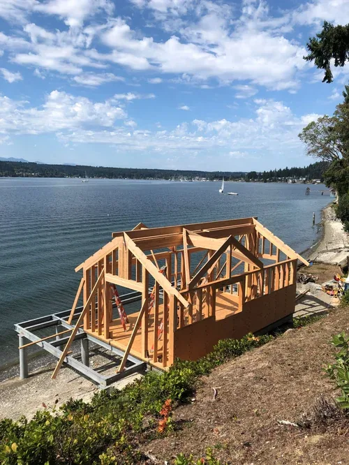 The new waterfront office under construction on the original site