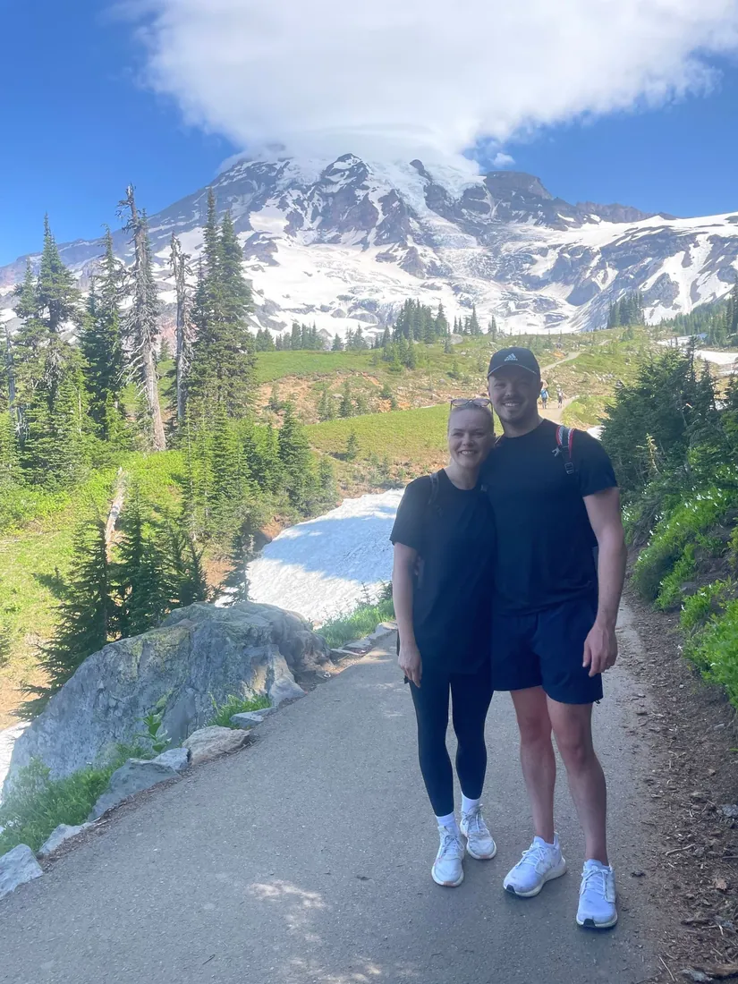 Tyler Walters hiking at Mount Rainier